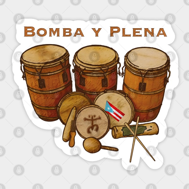 Puerto Rico Bomba y Plena Boricua Sticker by SoLunAgua